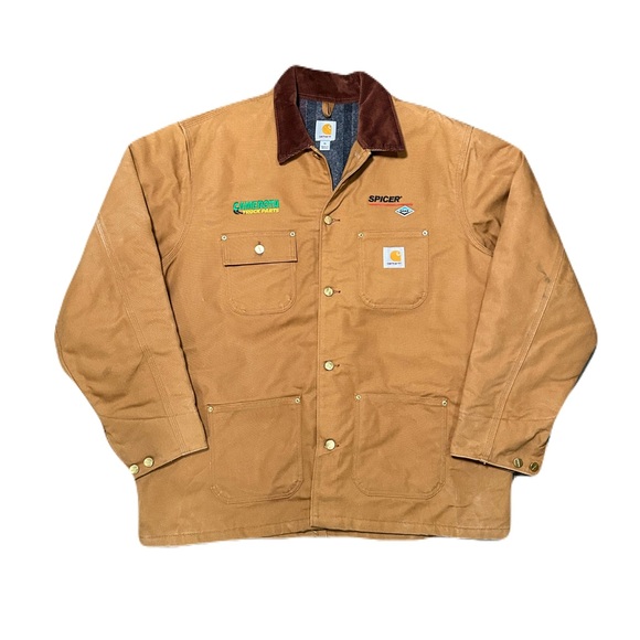 Carhartt Other - Carhartt Blanket Lined Chore Jacket Brown Michigan Corduroy Collar C001 Sz XL